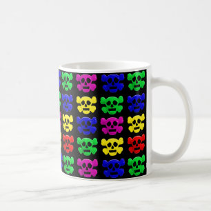 Farbiges Schädelmuster Kaffeetasse