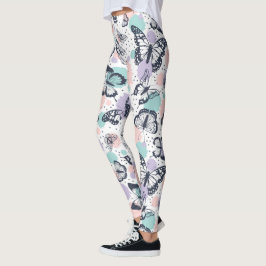 Farbiges Schmetterlingsmuster Leggings