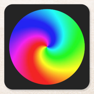 Farbiges, schwenniges Farbrad Rechteckiger Pappuntersetzer