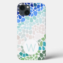 Farbiges Sea Glass Monogram iPhone / iPad Gehäuse