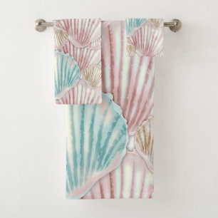 Farbiges Seashell-Cluster Badhandtuch Set