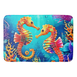 Farbiges Seepferd Pair Design Badematte