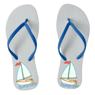 Farbiges Segelboot 1 Flip Flops