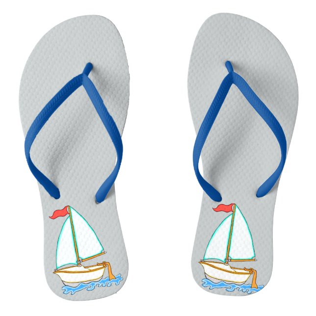 Farbiges Segelboot 1 Flip Flops (Fußbett)