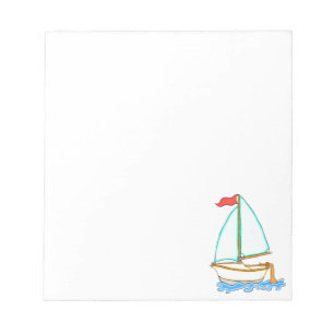 Farbiges Segelboot 1 Notepad Notizblock