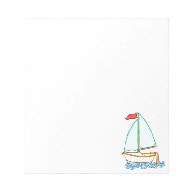 Farbiges Segelboot 1 Notepad Notizblock (Vorderseite)
