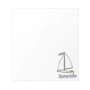 Farbiges Segelboot 3 Notepad Notizblock