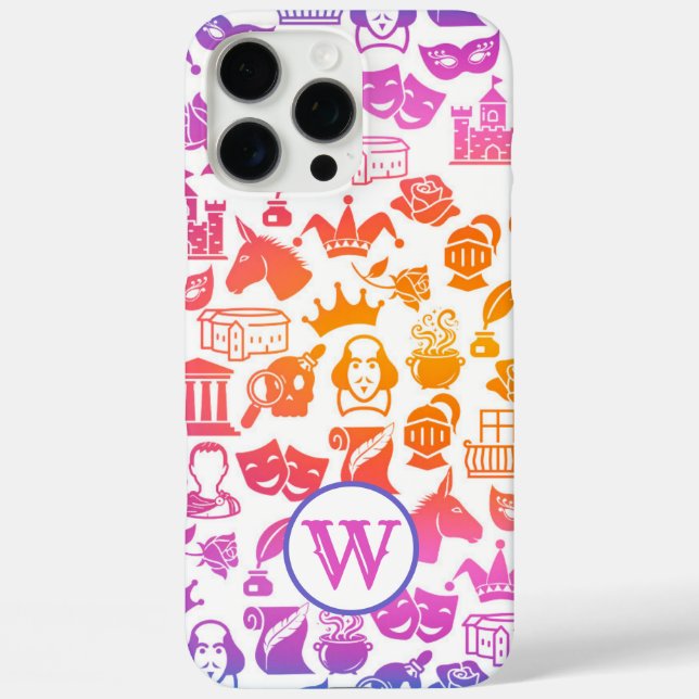 Farbiges Shakespeare iPhone 16 Pro Max Case (Rückseite)