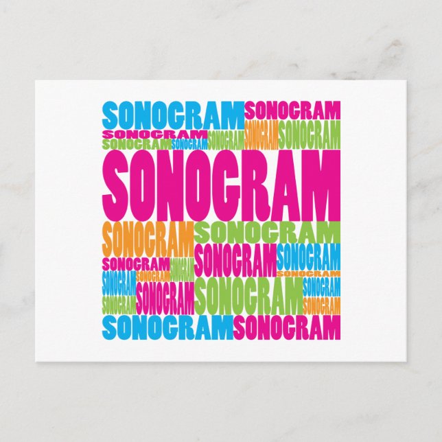 Farbiges Sonogramm Postkarte (Vorderseite)