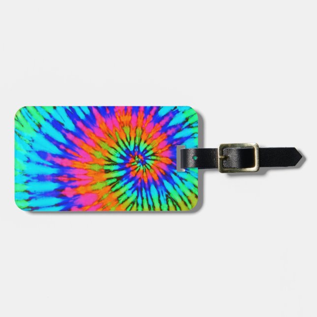 Farbiges Spiral-Tie-Dye-Gepäckanhänger Gepäckanhänger (Vorderseite horizontal)