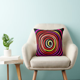 Farbiges Spiralmuster Kissen