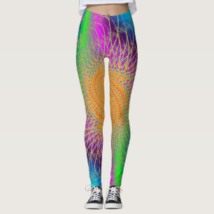 Farbiges Spiralmuster Leggings