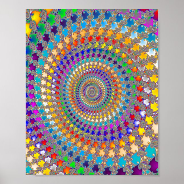 Farbiges Spiralmuster Poster (Vorne)