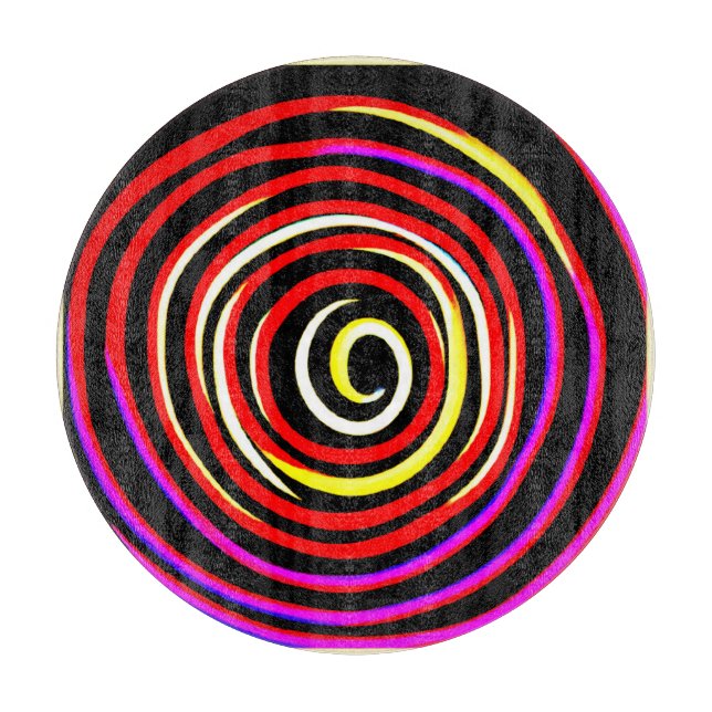 Farbiges Spiralmuster Schneidebrett (Vorderseite)
