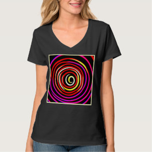 Farbiges Spiralmuster T-Shirt