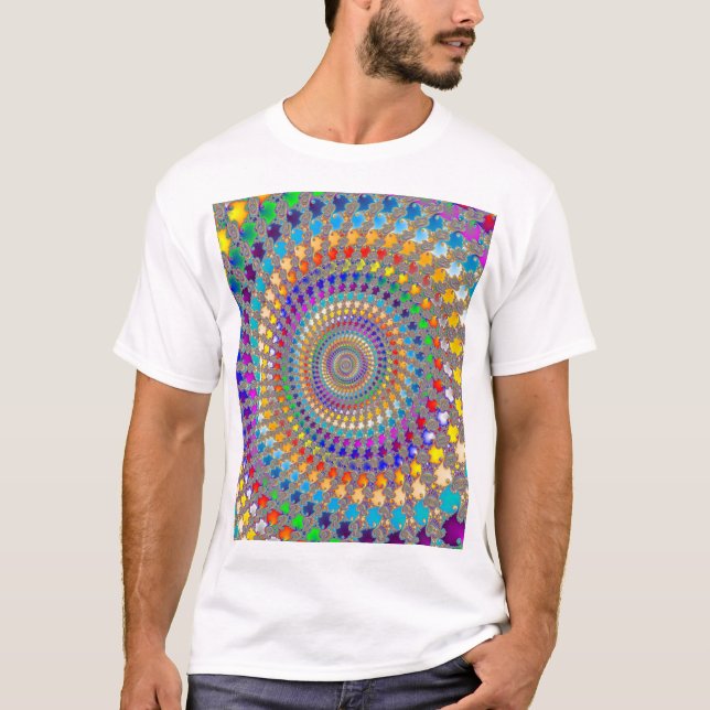 Farbiges Spiralmuster T-Shirt (Vorderseite)