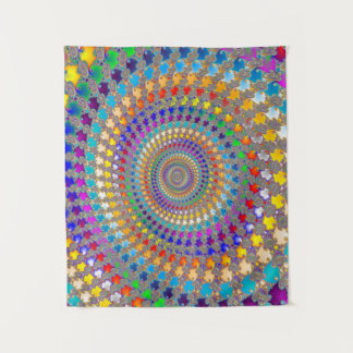 Farbiges Spiralmuster Wandteppich