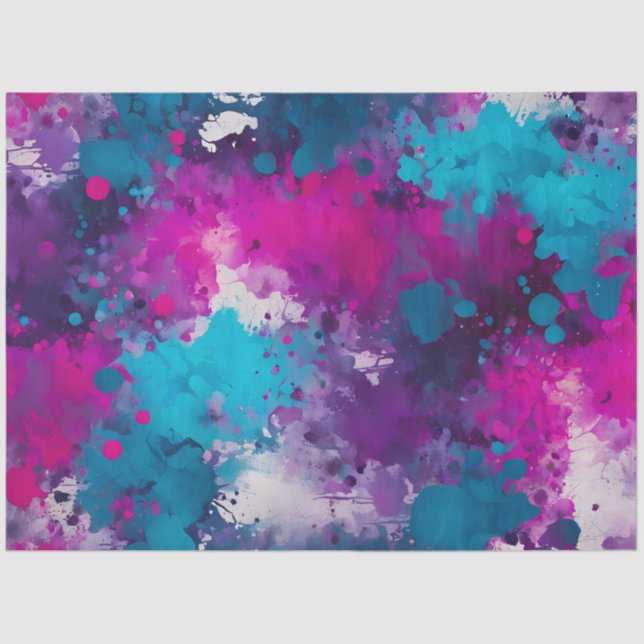 Farbiges Spritzer Paint Art Tissue Paper Seidenpapier (Vorderseite)