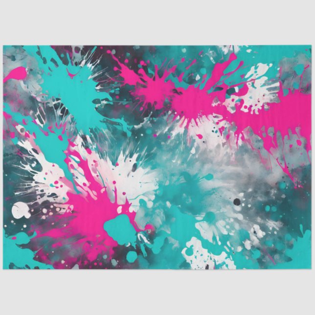 Farbiges Spritzer Paint Art Tissue Paper Seidenpapier (Vorderseite)