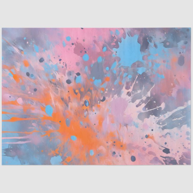 Farbiges Spritzer Paint Art Tissue Paper Seidenpapier (Vorderseite)