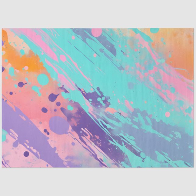 Farbiges Spritzer Paint Art Tissue Paper Seidenpapier (Vorderseite)