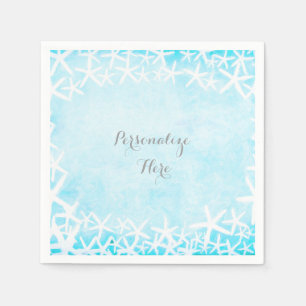 Farbiges Starfish Aqua Blaues Party Serviette