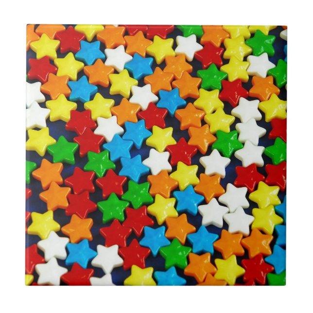 Farbiges Sternenmuster Fliese (Vorderseite)
