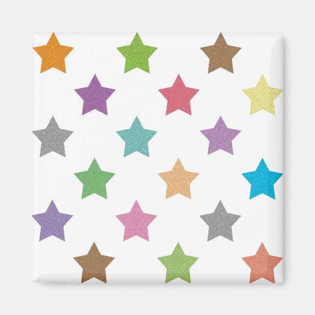 Farbiges Sternenmuster Magnet (Vorne)