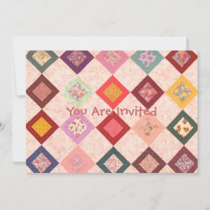Farbiges Stoffmuster Einladung