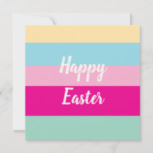 Farbiges Streifenmuster Frohe Ostern Flachkarte