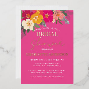 Farbiges Summer Garden Blumengebirge Brautparty Go Folieneinladung