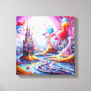 Farbiges surreales Land Leinwanddruck