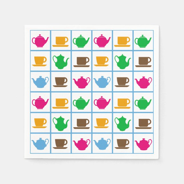 Farbiges Teelöffelmuster Serviette (Vorderseite)