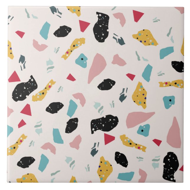 Farbiges Terrazzo-Muster Fliese (Vorderseite)