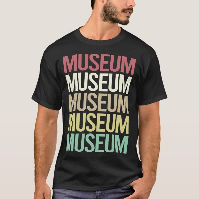 Farbiges Textmuseum T-Shirt (Vorderseite)