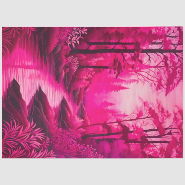 Farbiges Tissue of Batik Forest Art Seidenpapier (Vorderseite)