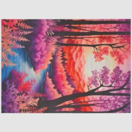 Farbiges Tissue of Batik Forest Art Seidenpapier