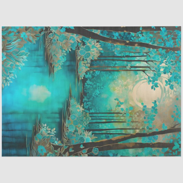 Farbiges Tissue of Batik Forest Art Seidenpapier (Vorderseite)