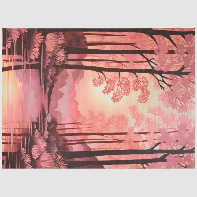Farbiges Tissue of Batik Forest Art Seidenpapier (Vorderseite)