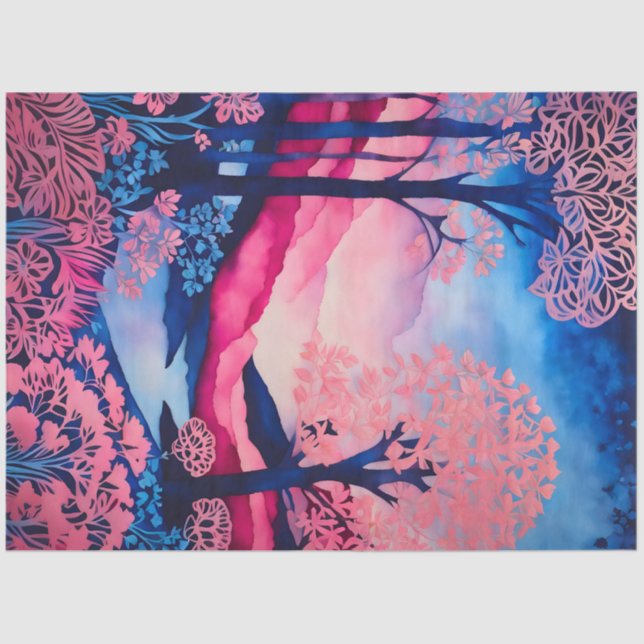 Farbiges Tissue of Batik Forest Art Seidenpapier (Vorderseite)