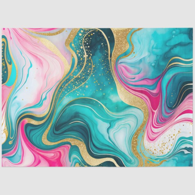 Farbiges Tissue (Tissue) aus Marmorfarben Seidenpapier (Vorderseite)