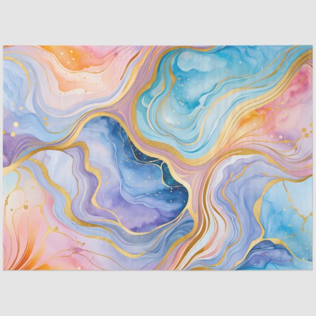 Farbiges Tissue (Tissue) aus Marmorfarben Seidenpapier (Vorderseite)