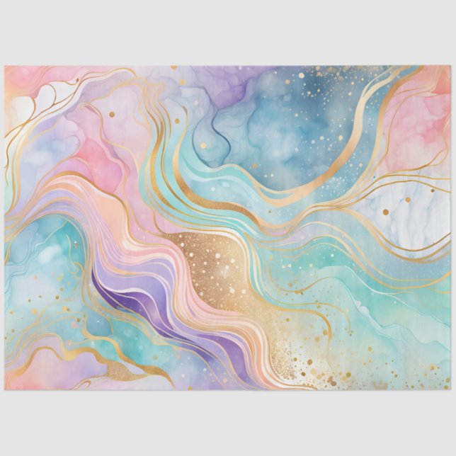 Farbiges Tissue (Tissue) aus Marmorfarben Seidenpapier (Vorderseite)