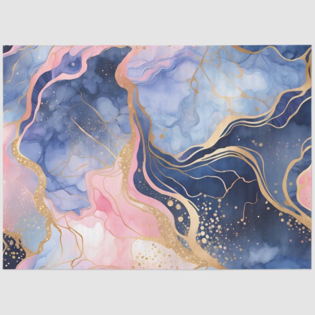 Farbiges Tissue (Tissue) aus Marmorfarben Seidenpapier (Vorderseite)