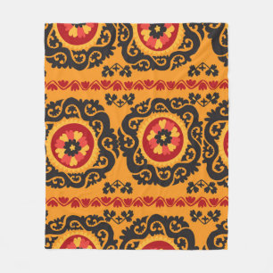 Farbiges traditionelles asiatisches Teppichmotiv Fleecedecke