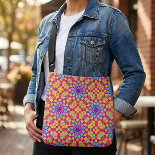 Farbiges trendy Modern Mosaic Geometric Muster Tragetaschen Mit Langen Trägern