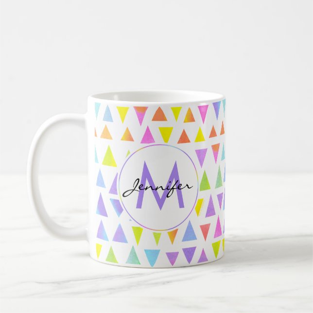 Farbiges Triangle-Farbmuster Kaffeetasse (Links)