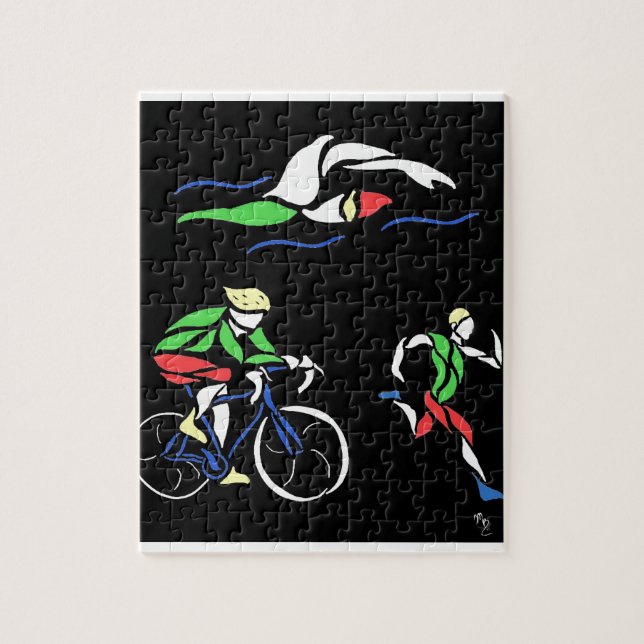Farbiges Triathlon-Design Puzzle (Vertikal)