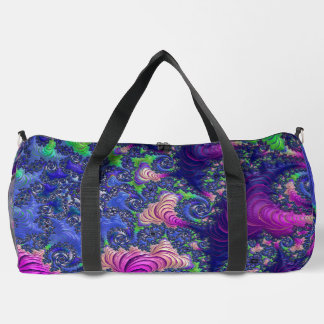 Farbiges Trippy Boho Jewel Tone Rainbow Fraktal Duffle Bag