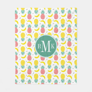 Farbiges tropisches Fruchtmuster Fleecedecke